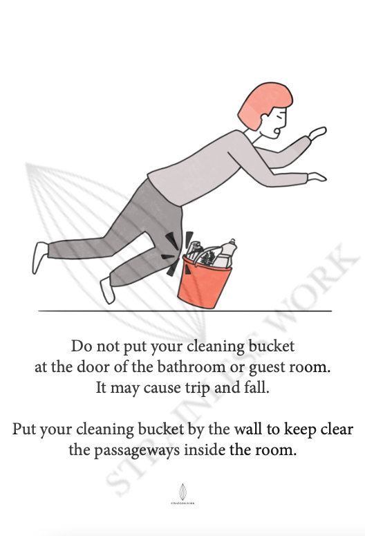 Safety Poster ideas - Slips Trips Falls Posters in hotel housekeeping